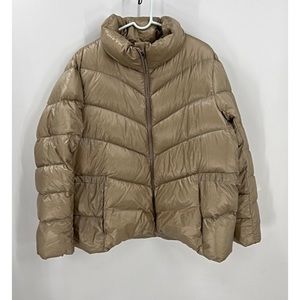 Athleta Lofty Down filled metallic  puffer Jacket XL